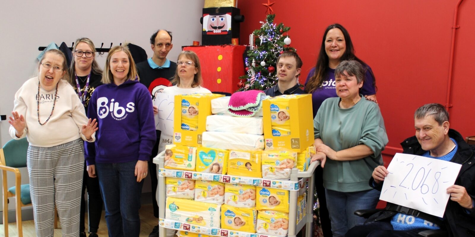 Focussed Friends presenting nappy donation