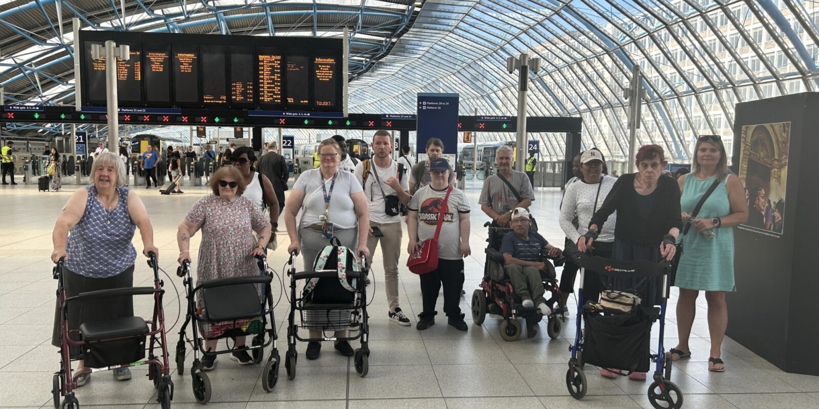 Group at London train station