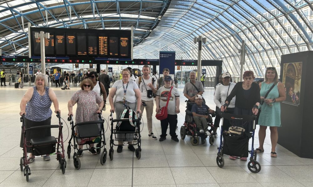 Group at London train station