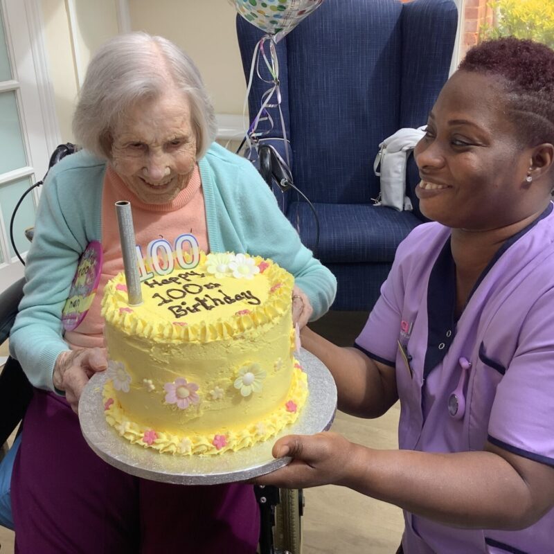 Eileen blowing out her birthday candles