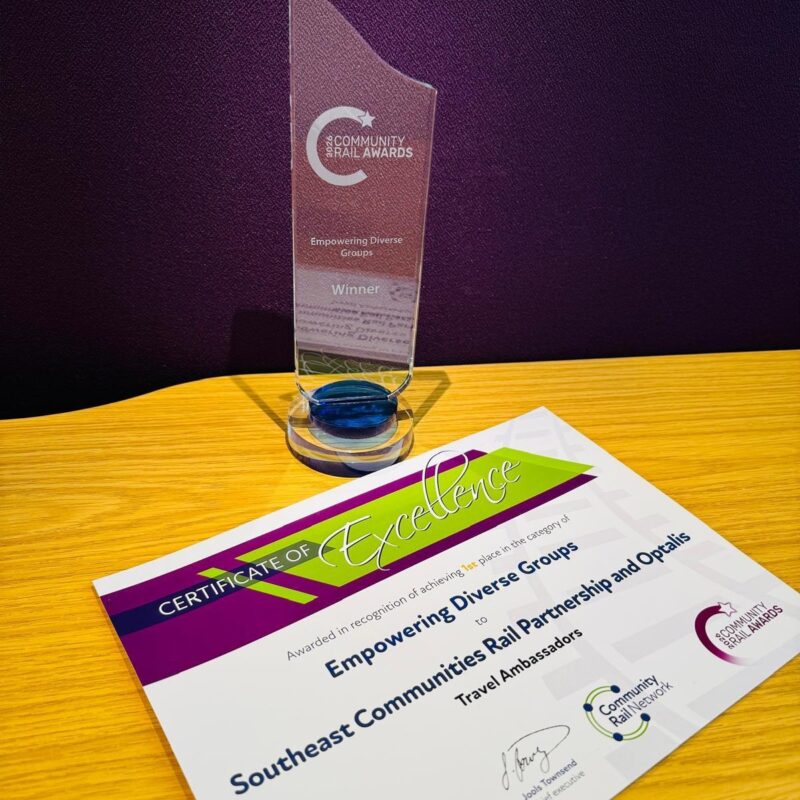 Certificate and trophy